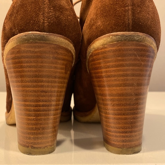 Ralph Lauren Collection Brown Franny Suede Bootie Shoes Size 7.5 - Picture 6 of 13